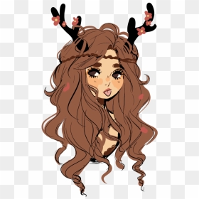 I Made A Glameow To Swap W - Cartoon Girl With Brown Hair, HD Png Download - girl drawing png