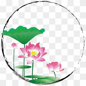 Hand Painted Chinese Style Ink Border Png And Vector - Cách Vẽ Hoa Sen, Transparent Png - lotus vector png