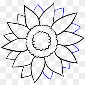 How To Draw Sunflower - Sunflower Easy To Draw, HD Png Download - flower sketch png