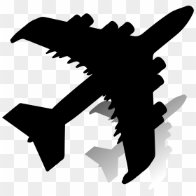 Airplane With Shadow Silhouette Clip Arts - Plane Shadow Transparent, HD Png Download - airplane silhouette png