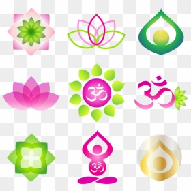 Different Colorful Lotus Yoga Logo Design Png Image - Yoga Logo, Transparent Png - lotus vector png