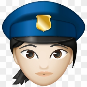 Black Hair Woman Emoji, HD Png Download - cop hat png