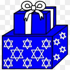 Gifts, Stacked, Hanukkah, Stars, Blue, White - Hanukkah Present Clipart, HD Png Download - hanukkah png