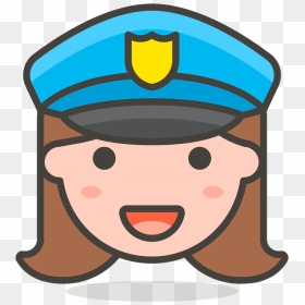 Woman Police Officer Emoji Clipart - Police Officer Face Clipart, HD Png Download - cop hat png