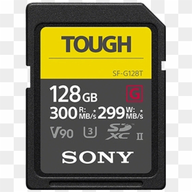 128gb Sf G Tough Series Uhs Ii Sd Memory Card, , Product - Sony Tough Memory Cards, HD Png Download - sd card png