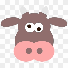 Funny Cow Face Clipart - Cartoon Sad Cow Face, HD Png Download - cow face png