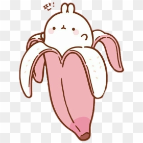 Molang Kawaii Rabbit Peach Banana Pink Koreancharacter - Cute Molang, HD Png Download - molang png