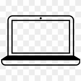 Open Laptop With Webcam Vector Clip Art - Laptop Clipart Black And White, HD Png Download - open notebook png