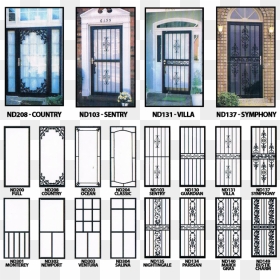 Cool Metal Security Screen Doors With Iron Door Parts - Wrought Iron Screen Door, HD Png Download - metal door png