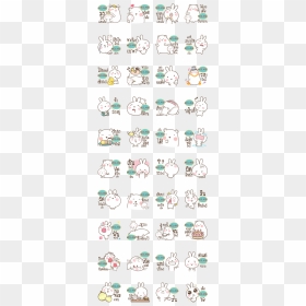 Molang Bear And Rabbit Joker E E - Molang Line Sticker, HD Png Download - molang png