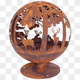 Fire Ball Laser Cut Rust - Menards Fire Globe, HD Png Download - glass sphere png
