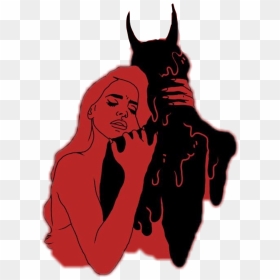 #lana #devil #red #black #drawing #outline#freetoedit - Dancing With The Devil, HD Png Download - girl drawing png