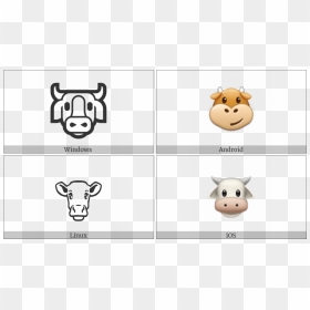 Cow Face On Various Operating Systems, HD Png Download - cow face png