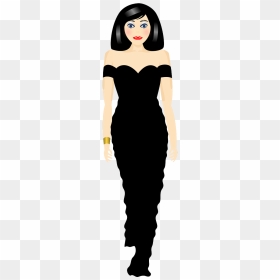 Caricature In Dress, HD Png Download - black fashion model png