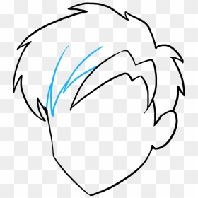 How To Draw Manga Hair - Anime Hair Drawing Male, HD Png Download - male anime eyes png