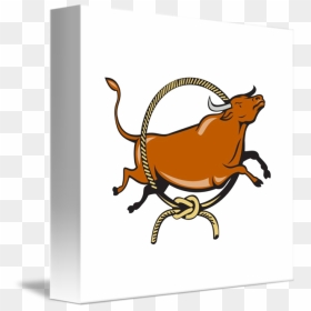 Red Bull Clipart Texas - Lassoed Bull Transparent, HD Png Download - cow face png