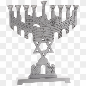 Jerusalem On Star Of David Menorah - Picket Fence, HD Png Download - hanukkah png