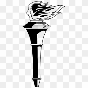 Torch - Statue Of Liberty Torch Fire Drawing, HD Png Download - fire silhouette png