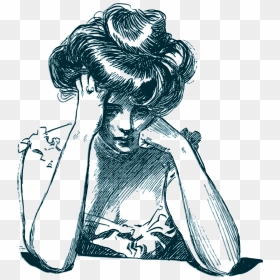Woman Image Clipart Thinking, HD Png Download - girl drawing png