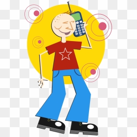 Cartoon Phone Guy Clip Arts - Cartoon, HD Png Download - cartoon phone png