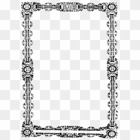 Simple Ornate Frame - Black And White Page Borders, HD Png Download - old picture frame png