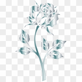 Silver Rose Silhouette No Background Clip Arts - Clip Art, HD Png Download - silver background png