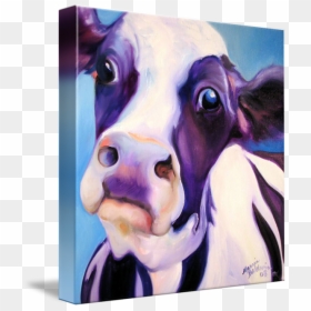 Purple And White Cow, HD Png Download - cow face png