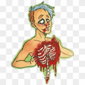 Myart Art Drawing Gore - Bloody And Gore Drawing, HD Png Download - rib cage png