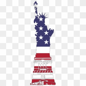 Statue Of Liberty Wrapped With The Flag Clip Arts - Transparent Statue Of Liberty Clip Art, HD Png Download - liberty statue png