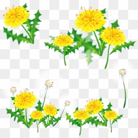 Dandelions Png - Floral Border Yellow Transparent, Png Download - dandelions png