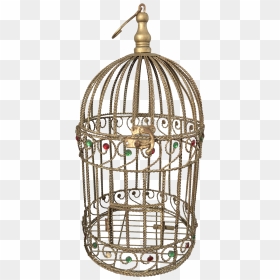 Vintage Braided Wire Jeweled Bird Cage - Bird Cage Gold Png, Transparent Png - birdcage png