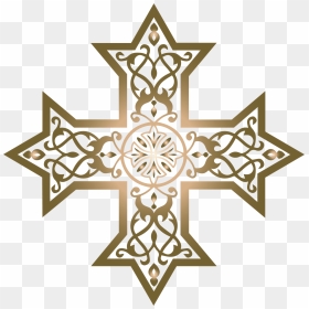 Red Coptic Cross, HD Png Download - golden cross png