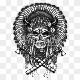 Skulls Transparent Native American - Skull Indian Headdress, HD Png Download - indian headdress png