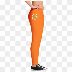 All Over Leggings Template2222 Orange Mockup Right, HD Png Download - leggings png