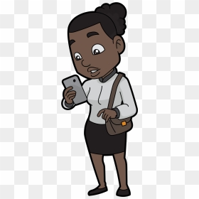 Checking Phone Cartoon, HD Png Download - cartoon phone png