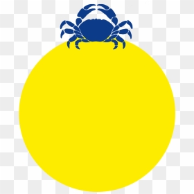 Blue Crab Yellow Background - Circle, HD Png Download - yellow background png