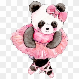 #watercolor #ballerina #panda #pink #animal #babyanimals - Animal Ballet, HD Png Download - ballet dancer png