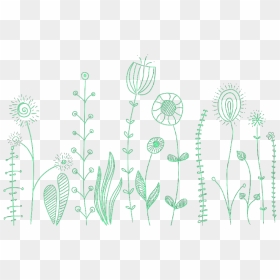 #ftestickers #flowers #doodle #green - Drawing, HD Png Download - flower doodle png