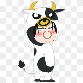 Transparent Cow Face Clipart - Anime Cow, HD Png Download - cow face png