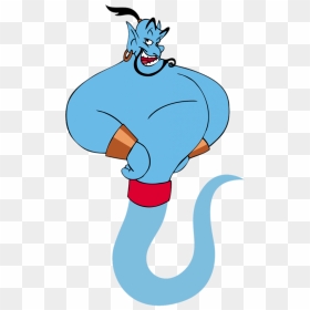 Genie Smiling - Genie Aladdin Cartoon, HD Png Download - genie lamp png
