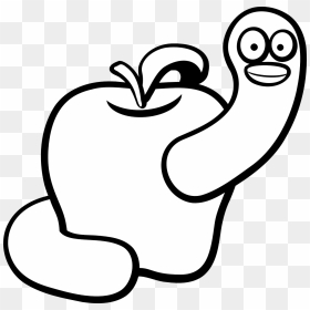 Black And White Worm Clipart, HD Png Download - apple cartoon png