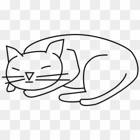 Sleeping Cat Black And White Clipart, HD Png Download - sleeping cat png