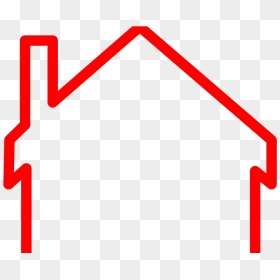Red Transparent House Outline, HD Png Download - hear png