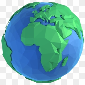 Lowpoly Style Earth Cartoon World - Cartoon Earth Png, Transparent Png - earth cartoon png