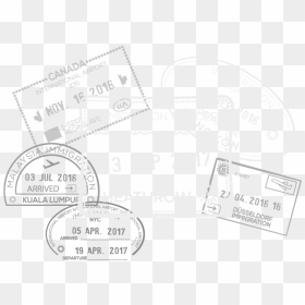 A Collection Of Passport Stamps - Illustration, HD Png Download - passport stamps png
