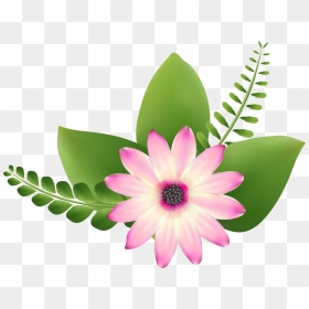 Green Flower Png - Pink And Green Flowers Clipart, Transparent Png - green flower png
