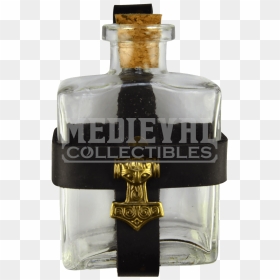Glass Potion Bottle With Mjolnir Holder - Glass Bottle, HD Png Download - potion bottle png