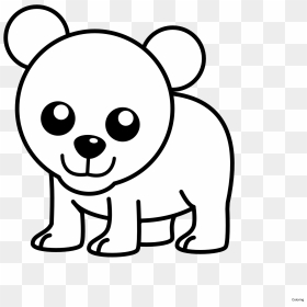 Baby Polar Bear Clip Art - Cartoon Polar Bear Drawing Easy, HD Png Download - baby bear png