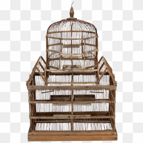 English 19th Century Handmade Wooden Bird Cage Found - Birdcage, HD Png Download - birdcage png