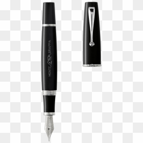 Monte Grappa By Montegrappa Fountain Pen, Black, 14k - Montegrappa Monte Grappa Fountain Pen, HD Png Download - fountain pen png